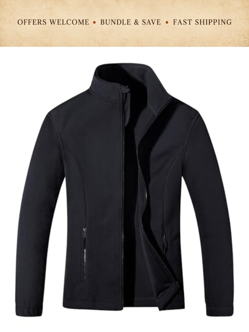 Women's Fleece Jacket Full Zip Lightweight Warm Coat Zipper Pockets